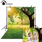 Allenjoy-Пасхальный фон для фотосъемки, весенний фон, зеленое дерево, трава, сад, профессиональная фотосъемка фотография фотосессия
