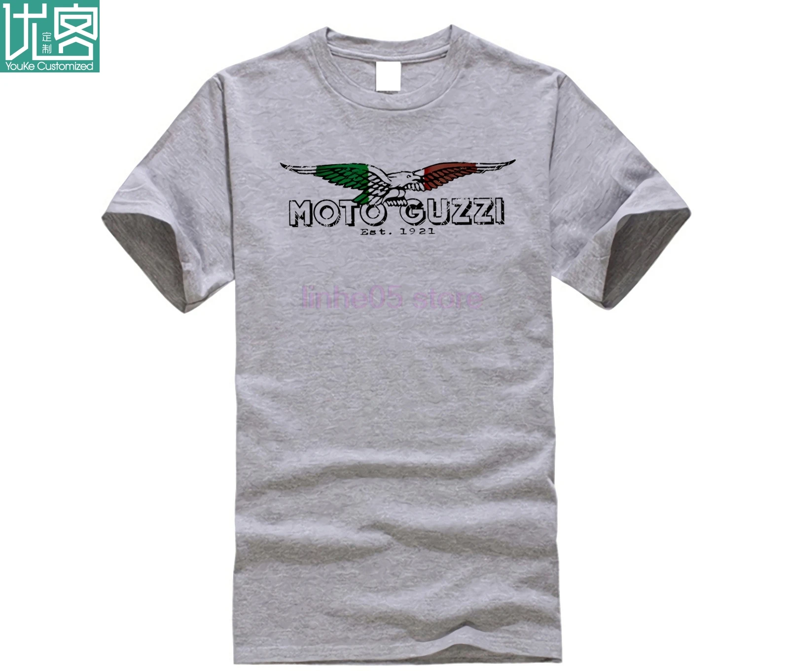 Мото Guzzi итальянская винтажная Классическая футболка Байкерская мотоциклетная
