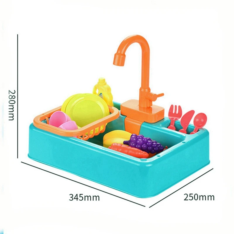

Small Pet Parrot Electric Bathtub Plastic Simulation Electric Dishwasher Sink Pretend Play Kitchen Toy Kit For Children Gift 1Pc