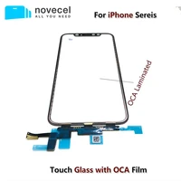 novecel tested original lcd touch digitizer sensor glass with oca glue for iphone 11 12 pro xr x xs max screen cover repairing