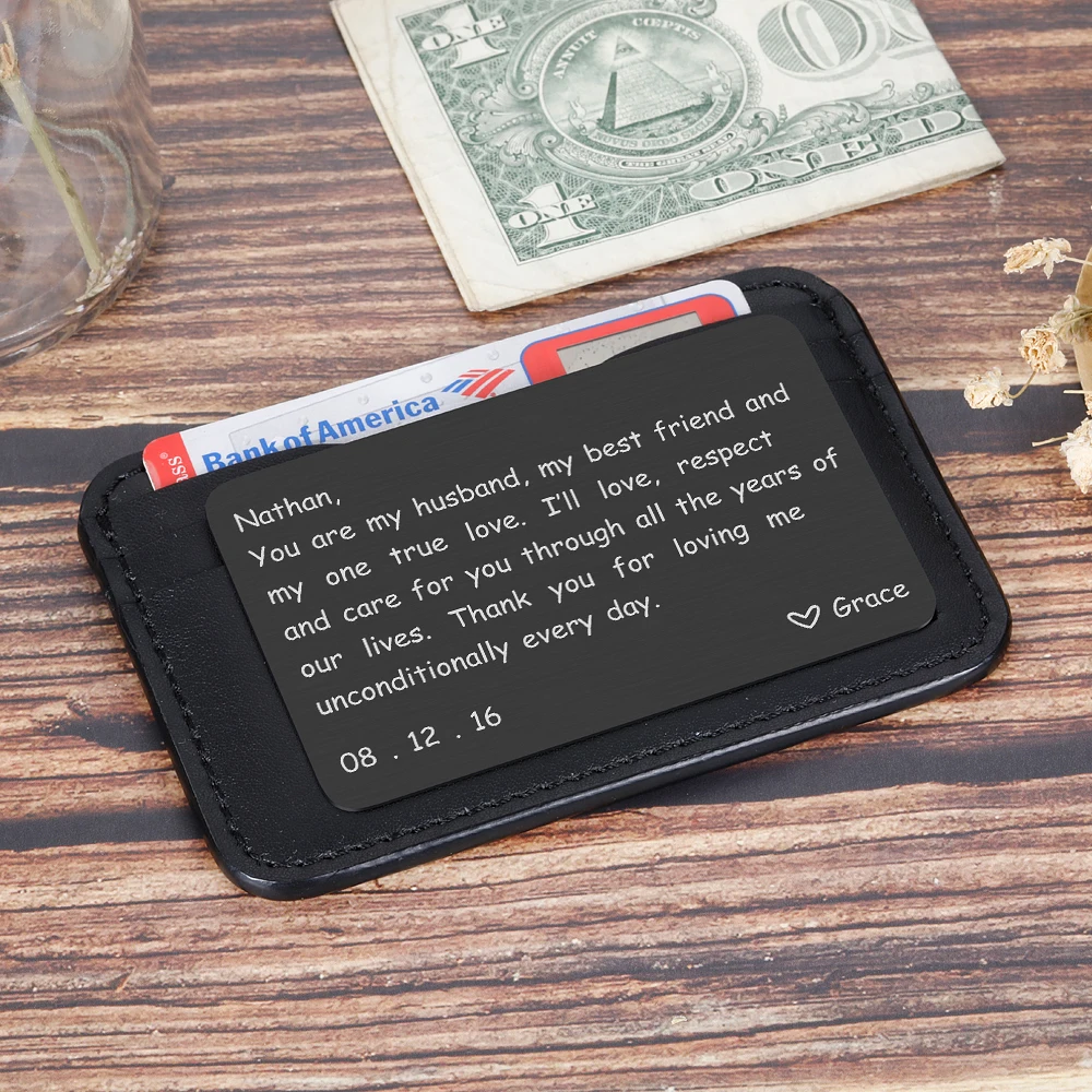 Персонализированный кошелек вставная карта для мужчин мужа жены подруги парня