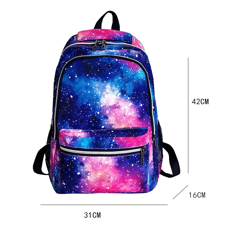 Многоцветный рюкзак Звездная Вселенная космическая Печать Рюкзаки для
