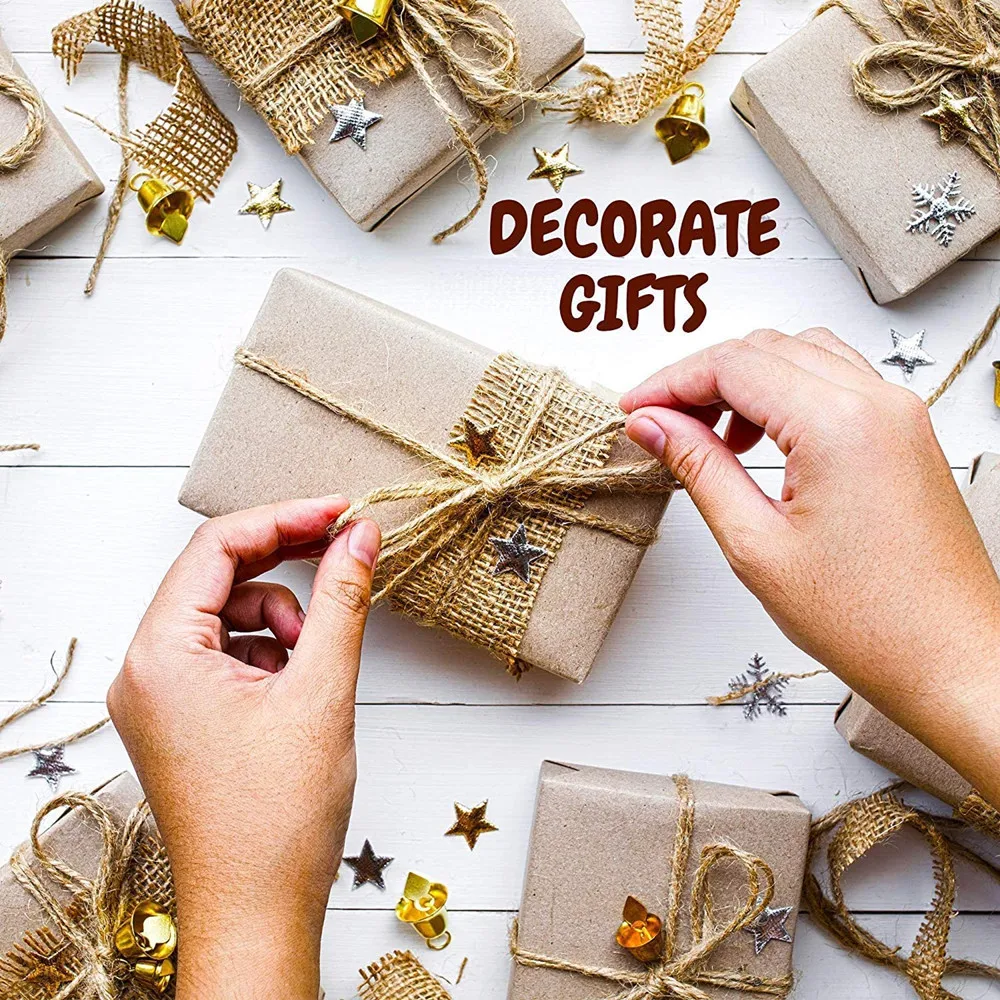 Натуральный джутовый шпагат лучший подарок для рукоделия Рождественская