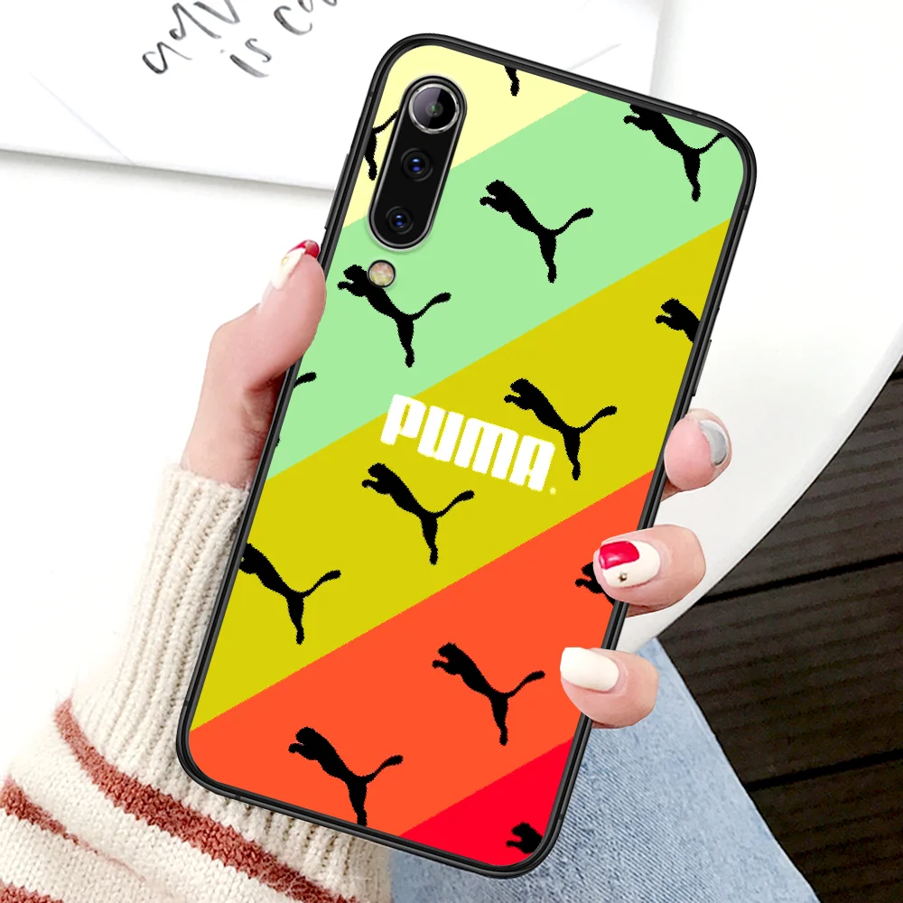 

PUMAs Luxury Fashion Phone Case For Xiaomi Mi Note 10 A3 9 MAX 3 A2 8 9 Lite Pro Ultra black Back Pretty Etui 3D Shell Fashion