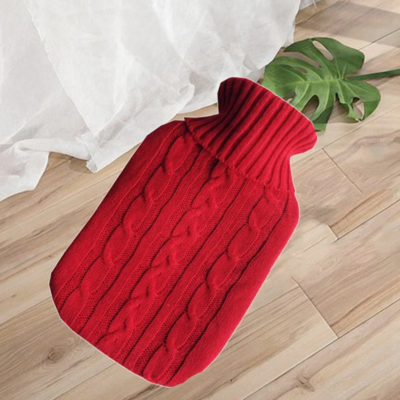 Promotion! Knitting Hot Water Bottle Cover Suitable for 2000 Ml Anti-Scald Lasting War |