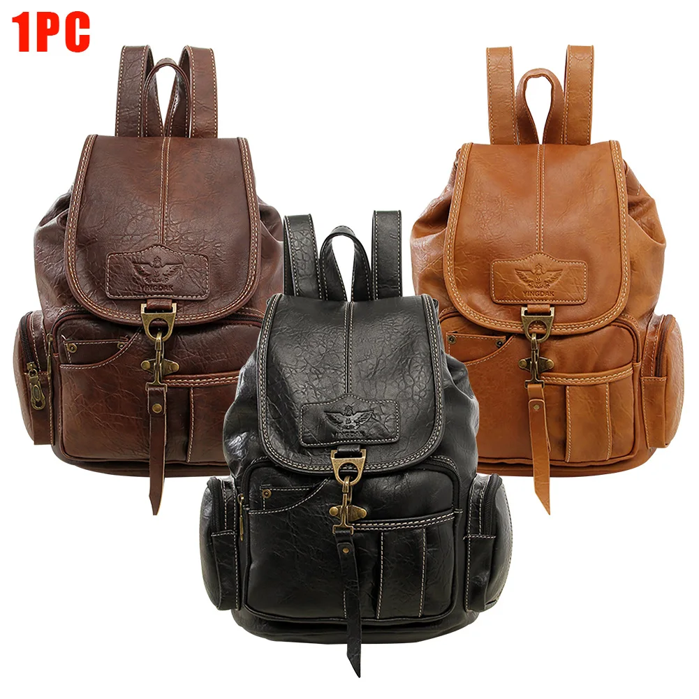 Women Backpack Top Handle Soft Casual Hook Closure Solid Large Capacity Travel School PU Leather Students Fashion Multi Pocket | Багаж и