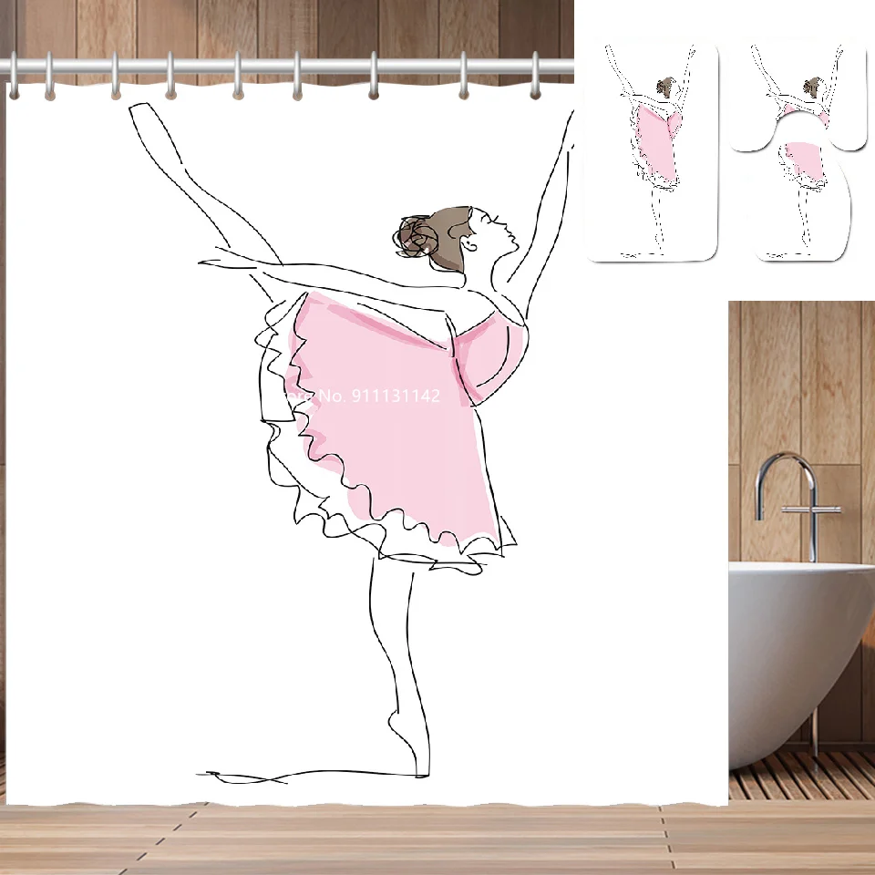 

Современный простой водонепроницаемый и устойчивый к плесени душ Шторы 4-х частей Ванная комната декоративный коврик для ванной комнаты ту...