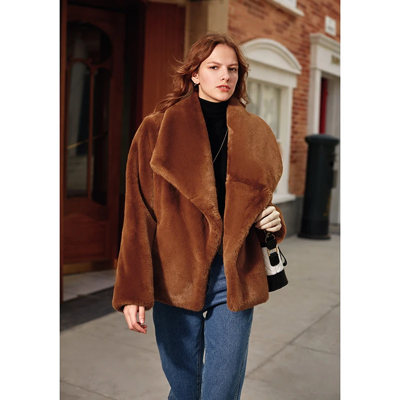 AEL, зимняя женская куртка, новая парка, имитация Куницы, меховое пальто, большой воротник с лацканами, парка, толстая верхняя одежда, уличный стиль