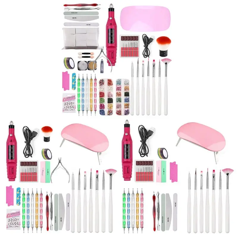 

28TA Nail Set UV LED NLamp Dryer With Soak Off Manicure Tools Set electric Nail Drill