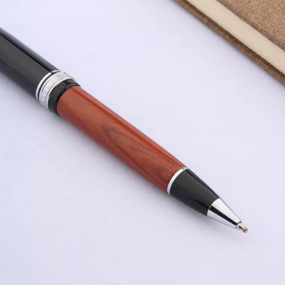 Высококачественная металлическая деревянная красная шариковая ручка деловая