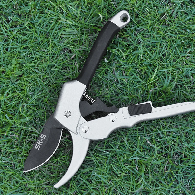 

20cm Ratchet Plant Trim Horticulture Hand Shear Orchard Pruning Pruner Cut Secateur Shrub Garden Scissor Tool Anvil Branch