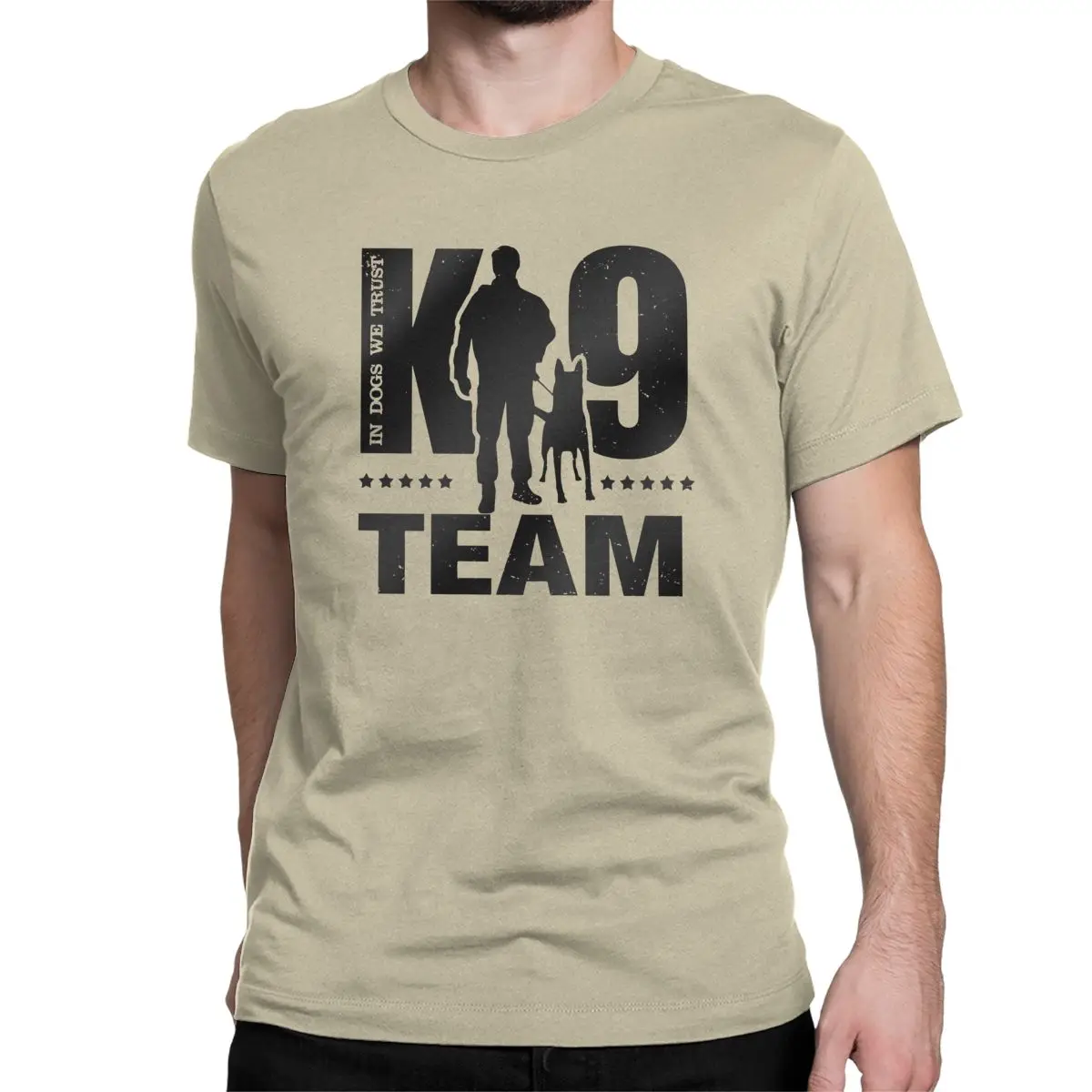 K9 Team K9 Unit Malinois T Shirts Men Pure Cotton Casual T-Shirt Round Collar Belgian Dog Tees Short Sleeve Clothes Graphic