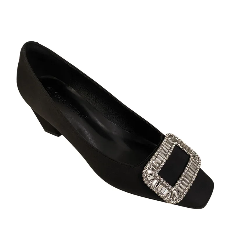 

Crystal Shoes Square Toe Casual Heels Chunky Sandals Clogs for Women Lace-Up Brief Pumps Slip On Basketball Platform 2021 Orname