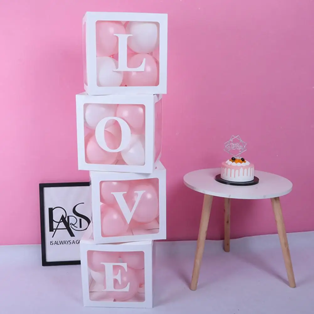 4 шт Алфавит прозрачная упаковочная коробка Свадебный шар Свадьба День Рождения