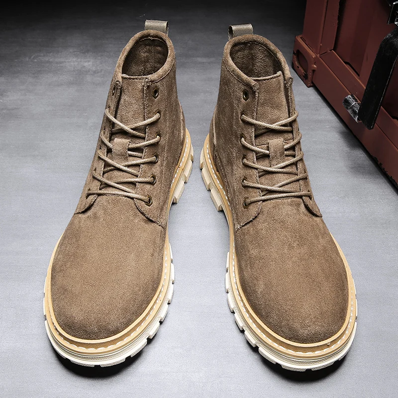 Модная зимняя обувь мужские военные ботинки уличные теплые зимние полуботинки