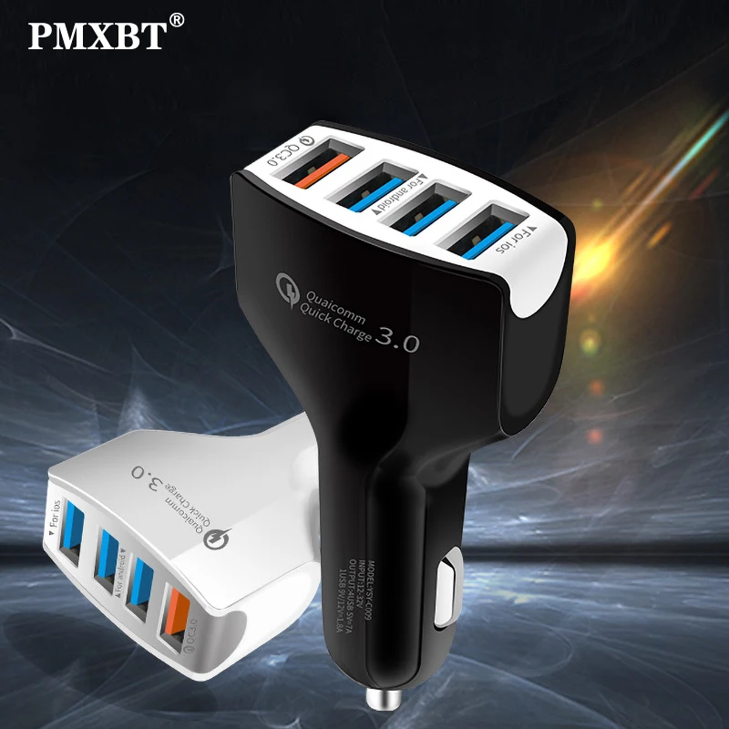QC3.0 4 порта USB Автомобильное зарядное устройство с функцией быстрой зарядки 3 0 для