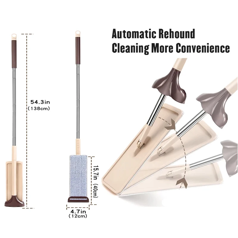 

Floor Mop Household Cleaning 360 Degree Rotating Mophead With 3 Pads Dry Mopping Adsorption Home Kitchen Tiles Ceramic Cleaner