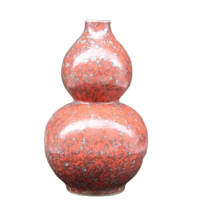

Chinese Old Porcelain Red Glazed Porcelain Hulu Vase