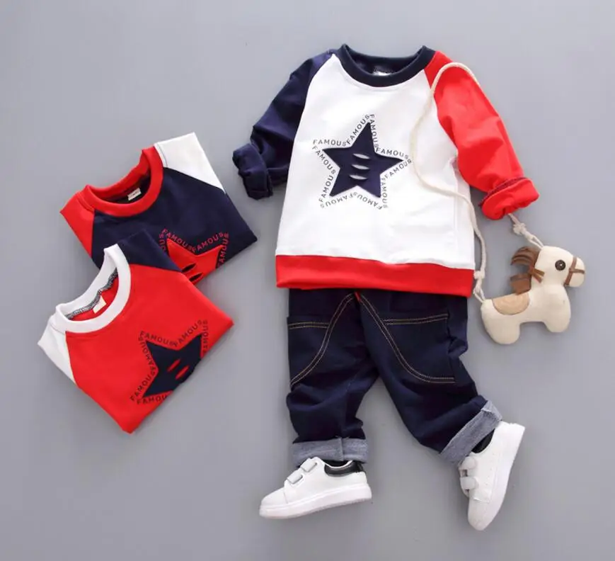 Boys and girlsɼlothes New pattern Autumn Korean Version Children's Sanitary Clothes Suit Two-piece toilet suit Pure cotton | Детская