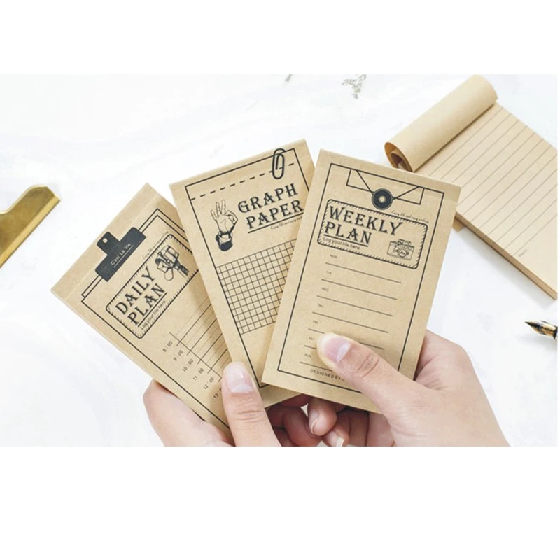

50Sheets/Set New Kraft Paper Planner Notebook Office Supplies School Stationery Monthly Weekly Planner Book Stationery