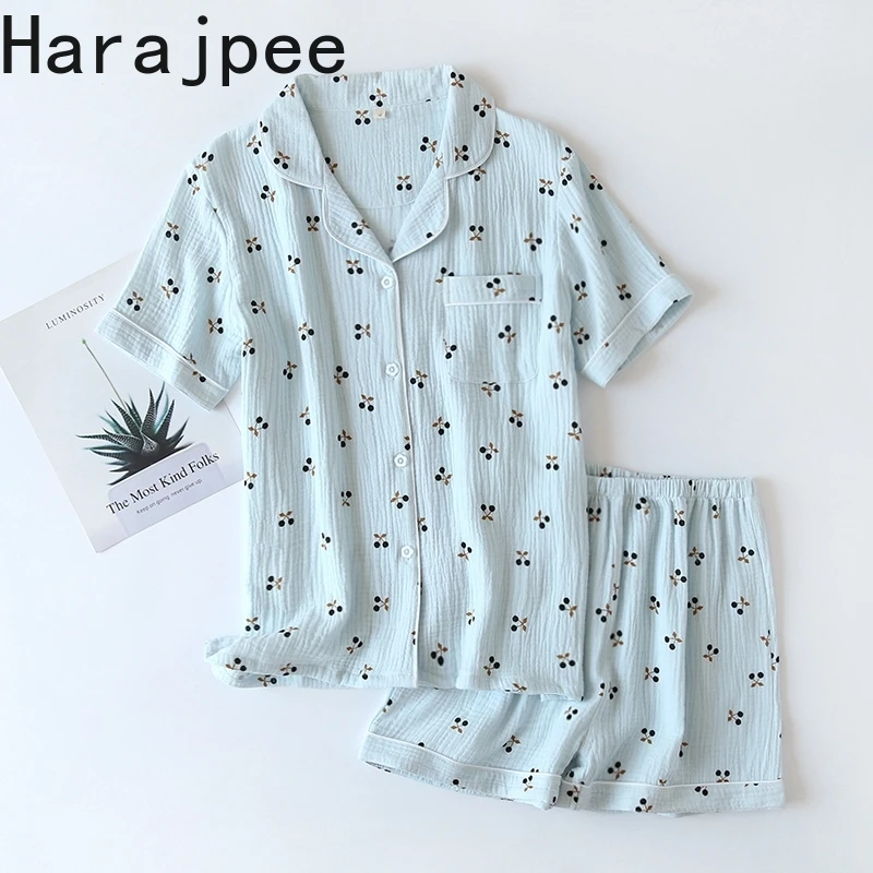 

Пижама в стиле девушки Мори харадзпи, женские летние тонкие простые шорты из чистого хлопка с коротким рукавом, костюмы из 2 предметов