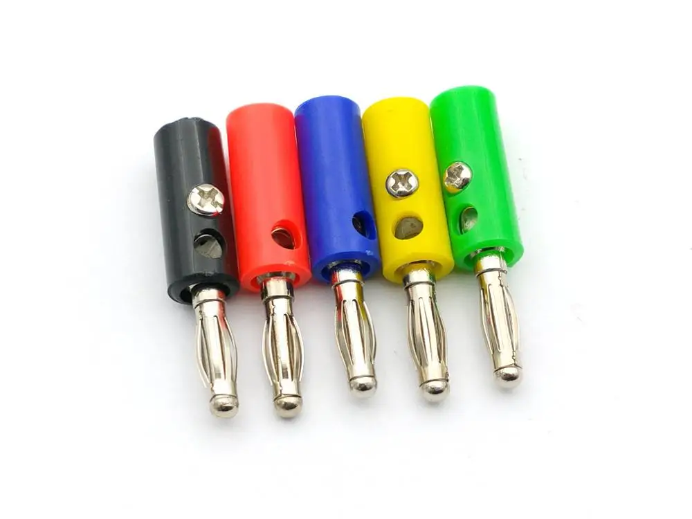 250 шт. 5 цветов 4 мм Штекерный разъем типа банан|plug 4mm|plug bananaplug l |
