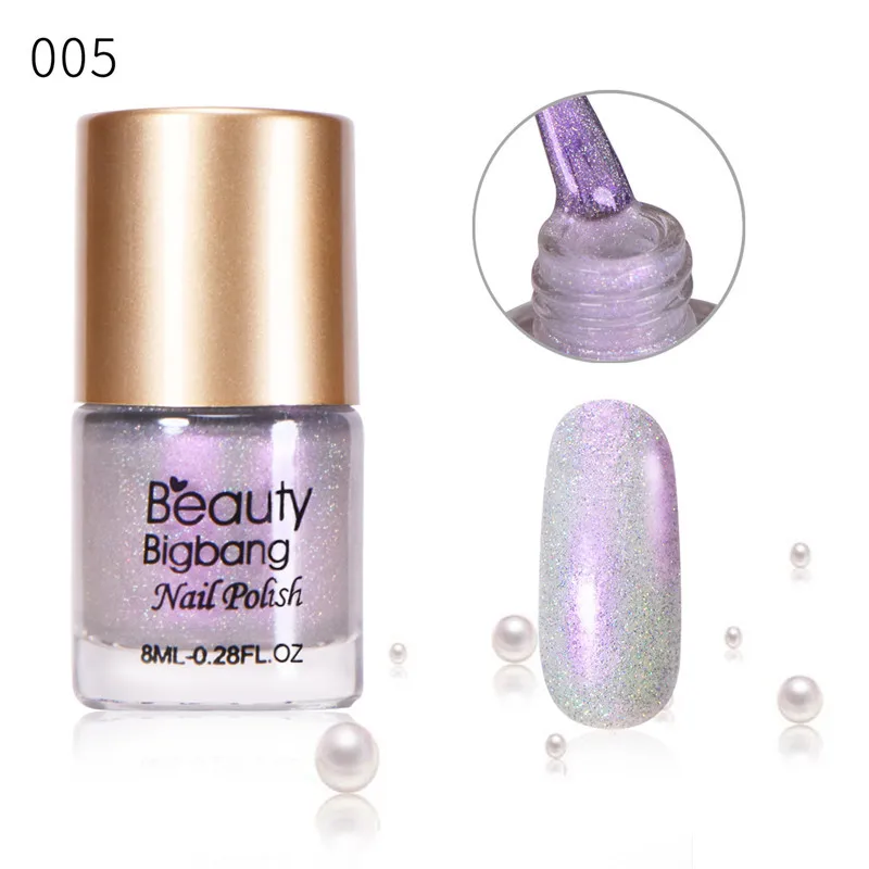 BeautyBigBang 8 мл жемчужный лак для ногтей Русалка лак для ногтей Маникюрные наконечники цветная блестящая жемчужина оболочка лак для ногтей