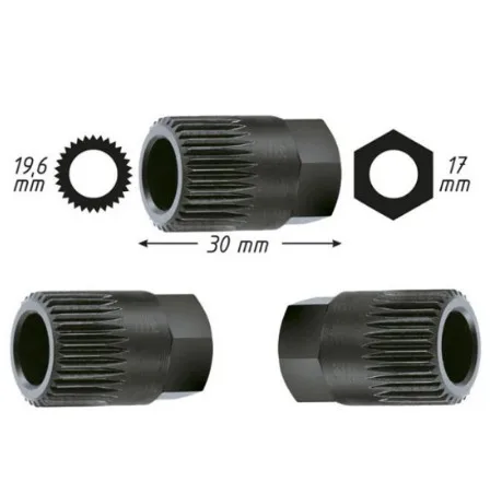 

Alternator Clutch Free Wheel Pulley Removal Tool 33 Spline for VW /AUDI /FORD/ PEUGEOT/BMW Hand Disassembly Tools Dewtreetali