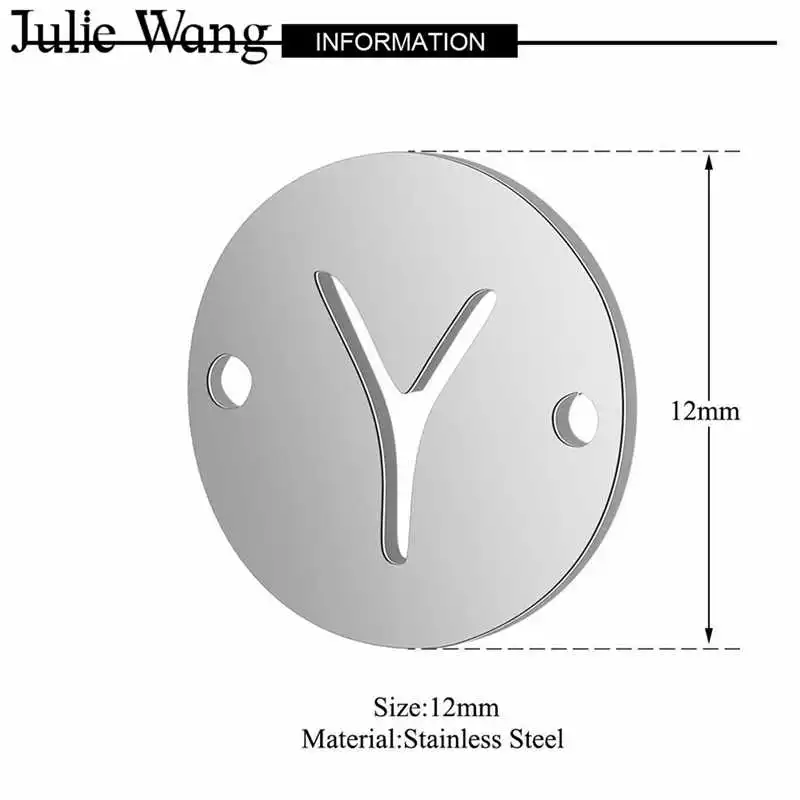 Julie Wang 26 шт. A Z полые буквы соединители из нержавеющей стали алфавиты модное