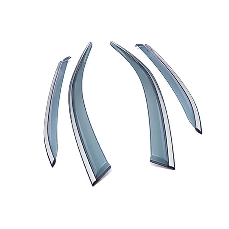4PCS/SET Car Deflector FOR TOYOTA CHR 2016-2019 Window Door Visor With Steel Trim Weather Rain Sun Wind Guard Accessories | Автомобили и