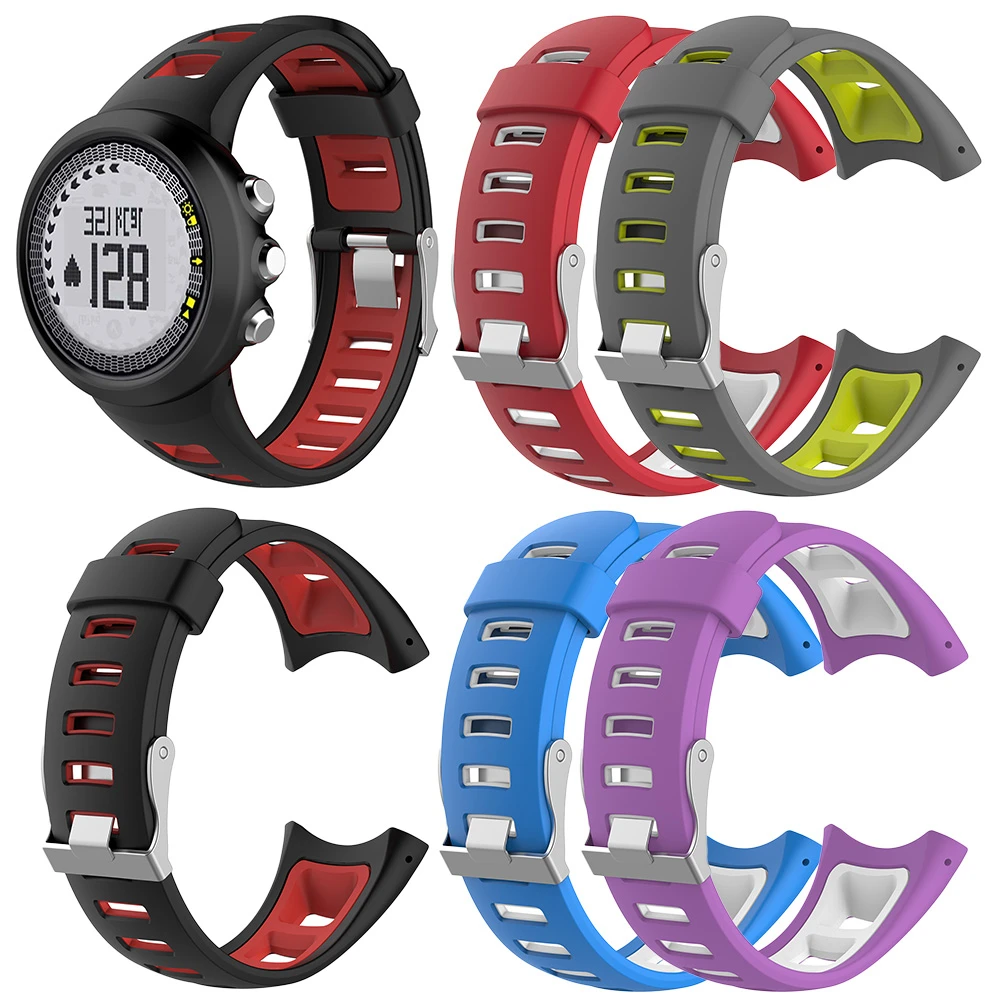 

Men's Universal Dual Color Silicone Watch Band Watch Strap Wristband For SUUNTO Quest M1 M2 M4 M5 M Series Smart Watch