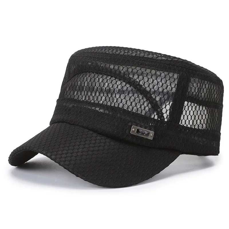 

Summer net hat men's mesh breathable sunscreen sunscreen spider web middle-aged and elderly outdoor leisure sports flat top hat