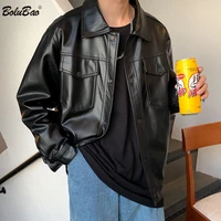 bolubao fashion men casual leather jackets winter new jacket street style male inside thick coats mens leather jacket