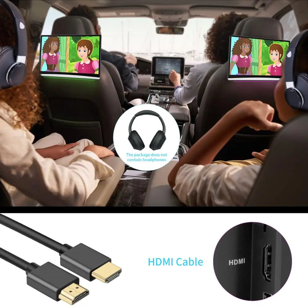 Видеопроигрыватель на подголовник автомобиля 13 3 дюймов Android 9 0 Wi Fi мониторы для