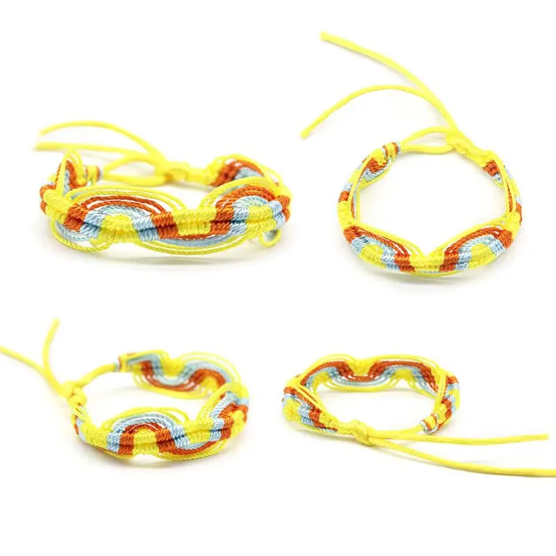 

10Pcs Handmade Colorful Nepal Woven Friendship Bracelets Adjustable Mix Colors