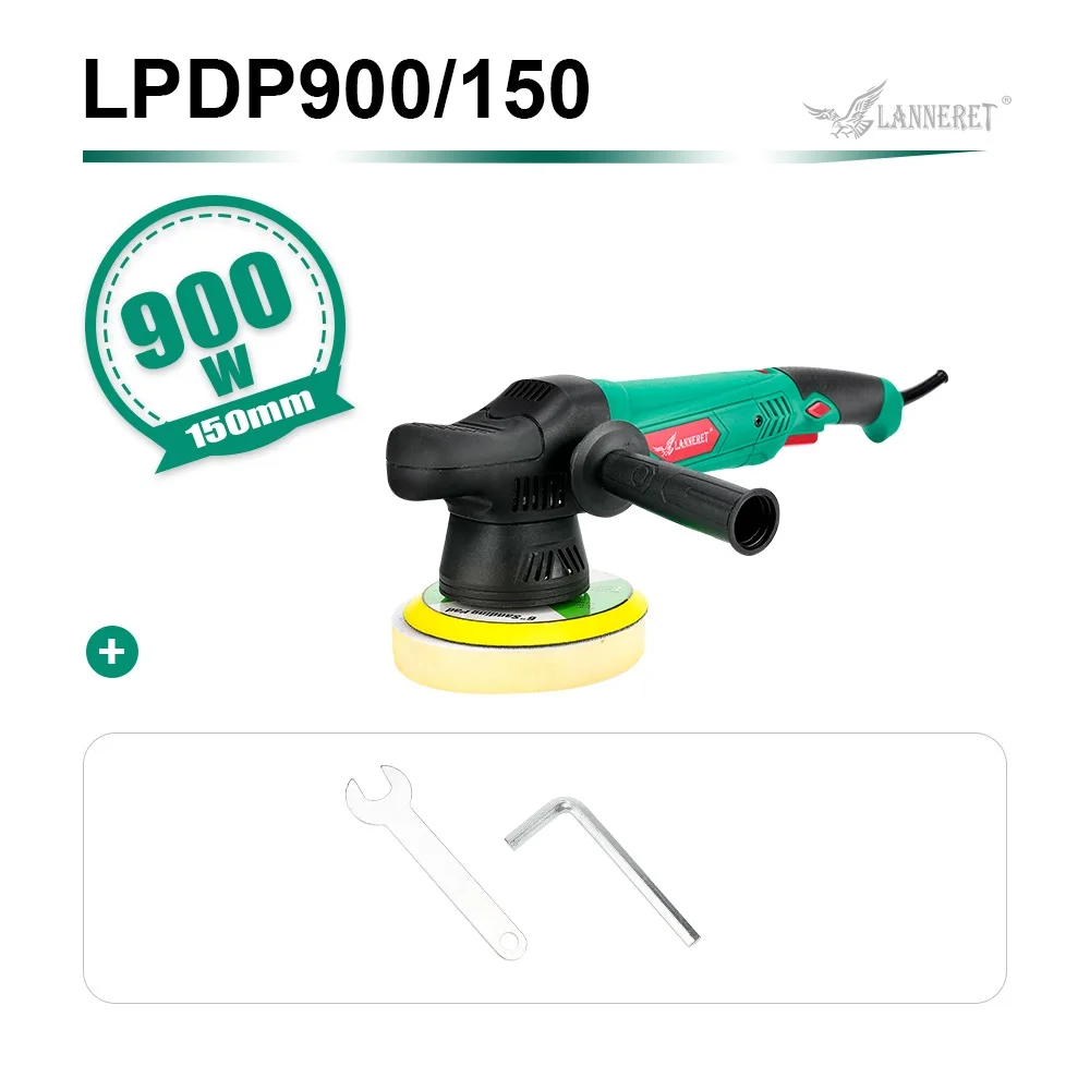 DARK GREEN LANNERET 6 ''полировщик двойного действия 900 Вт электрическая полировальная машинка с переменной скоростью ударная и полировальная машина очиститель полировальная подушка - Цвет: DARK GREEN