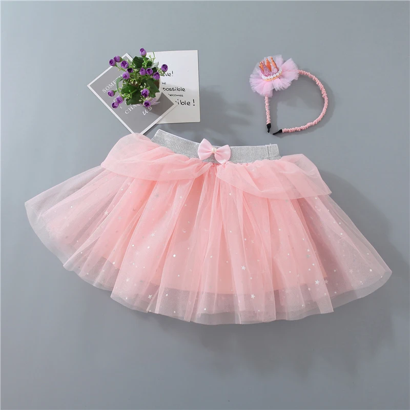 

Girls Tutu Fluffy Skirt Kids Princess Designed Pettiskirt Fashion Tulle Irregular Skirts Girls Birthday Party with Headband