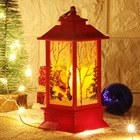 Рождественский винтажный Санта-Клаус, снеговик, замок, светильник, подвесные украшения для вечеринки светодиодный фонарик, товары для вечеринок, подвесной фонарь
