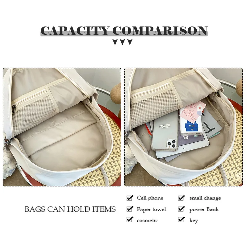 

New Multifunction Double Zipper Women Backpack Teenager Girls Laptop Backpack Student Shoulder Handle Bag Korean Style Schoolbag