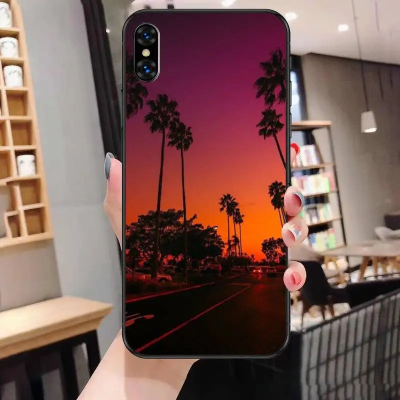

Sunset Beach Sea Phone Case For Black-Iphone 5 5s se 6 6s 7 8 11 12 X Xs Xr Pro Plus Max Mini Cover