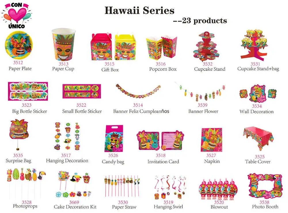 Conunico день рождения тропивечерние ринка фотобудка реквизит для вечерние