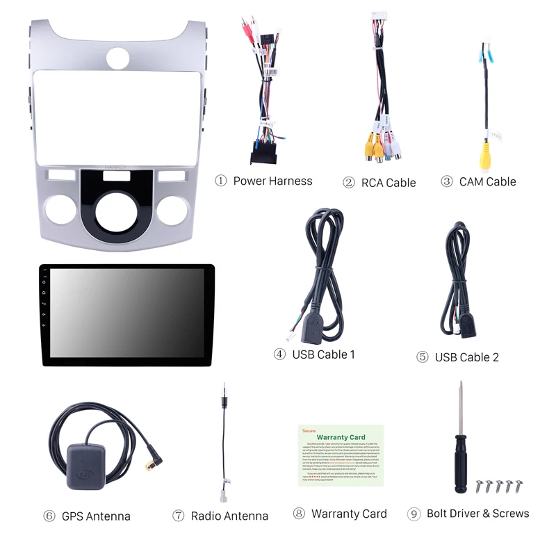 

Harfey 9 inch HD Touchscreen Android 8.1 Car Multimedia Player for 2008 2009-2012 KIA Forte(MT) support 1080P Video GPS Radio