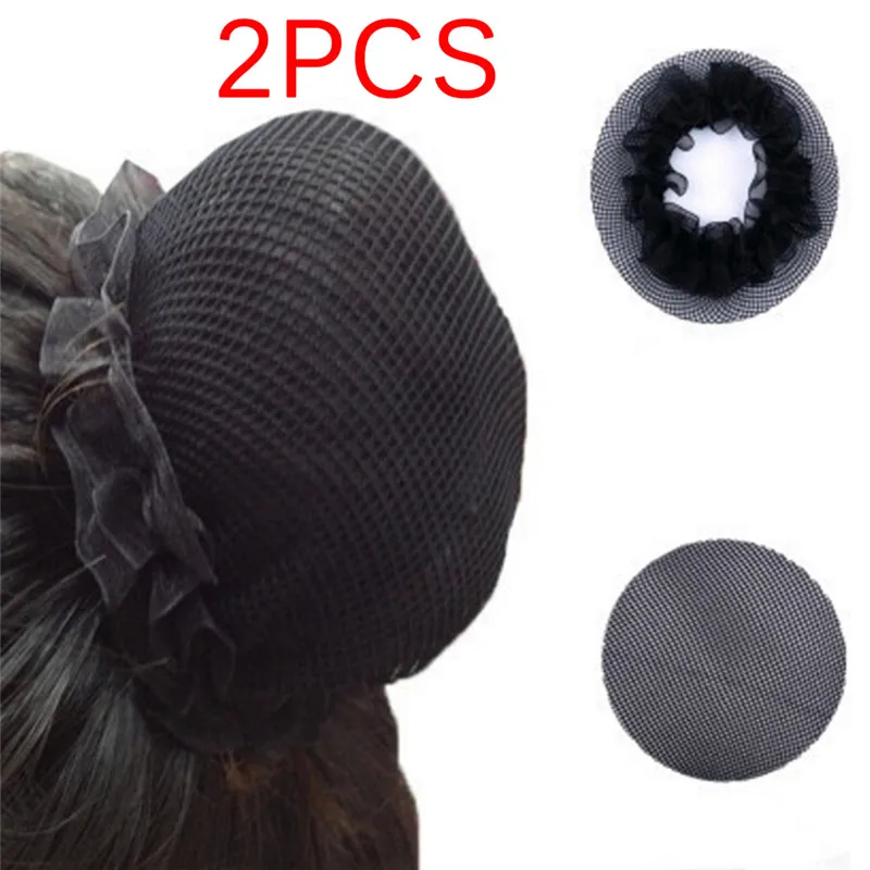 

2pcs Black High Quality Women Ballet Dance Skating Snoods Hair Net Bun Cover Wig Cap Hair Net For Weave Hairnets Wig Nets