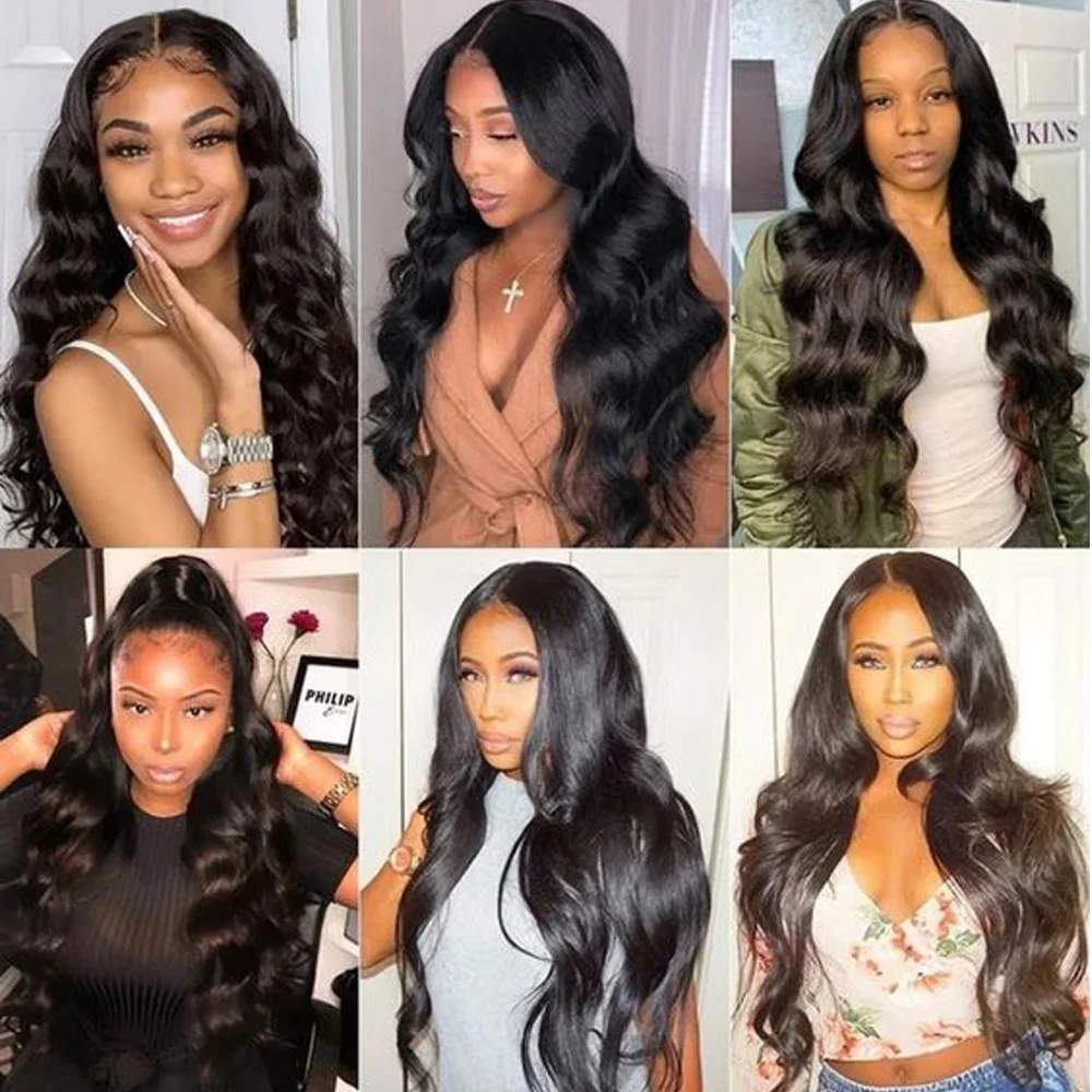 

Malaysian Body Wave Lace Closure Wig Human Hair Wigs For Black Women 4x4 180% Density Pre Plucked 28 30 Inch Loose Deep Wave Wig