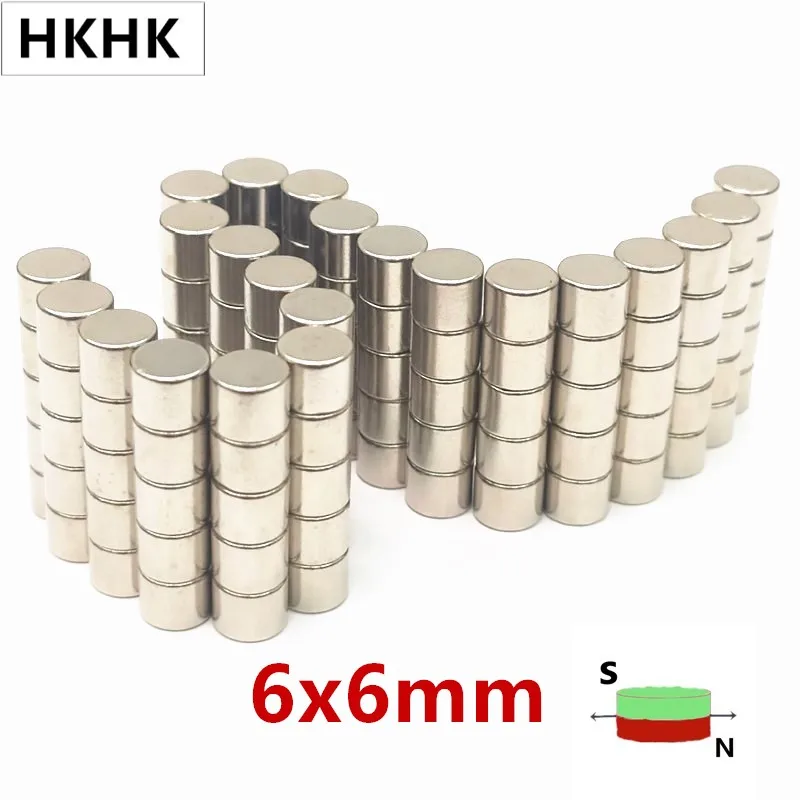 6 мм x Маленькие Круглые неодимовые Дисковые магниты 6x6 Dia N35 Сильный редкий супер