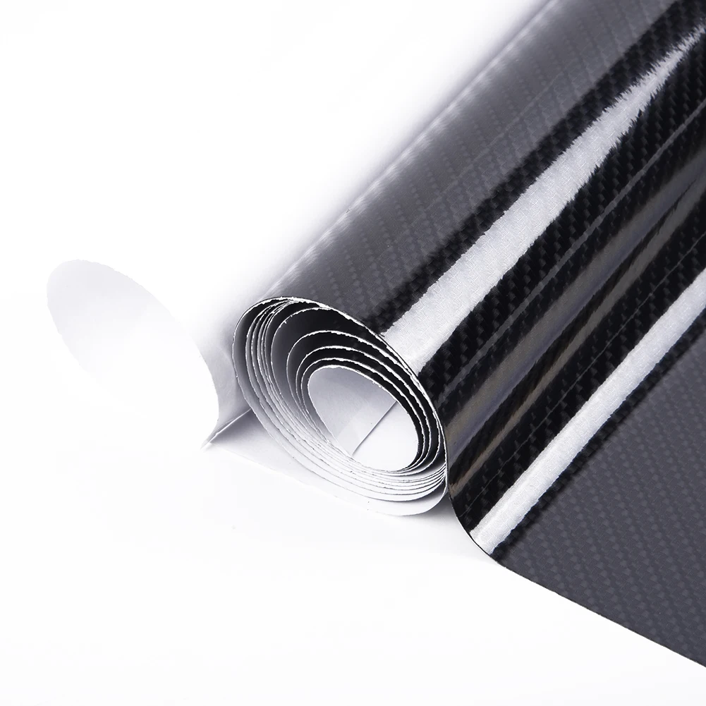 

Glossy Carbon Fiber Sticker Vinyl Sheet 12*60\\\" DIY Interior Ultra Film