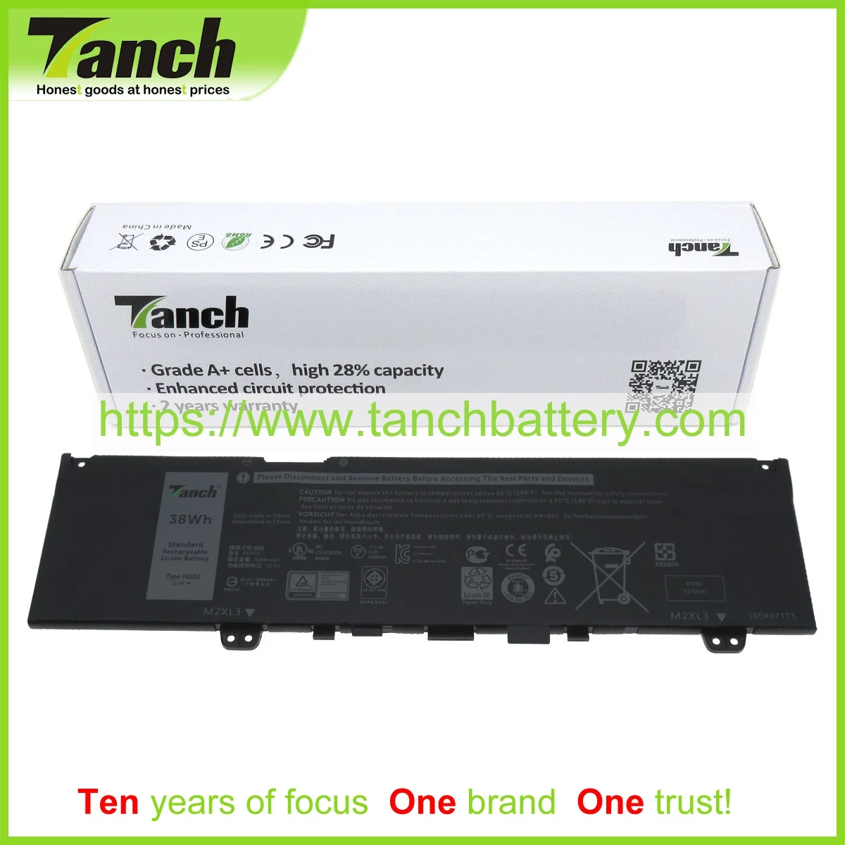 Bateria do Portátil para Dell Tanch 3icp4 – 55 81 Ins 13-7380-d1805p 13mf Pro-d5505ts 11.4v 3 Celular F62g0 P83g001 0rpjc3 P83g002
