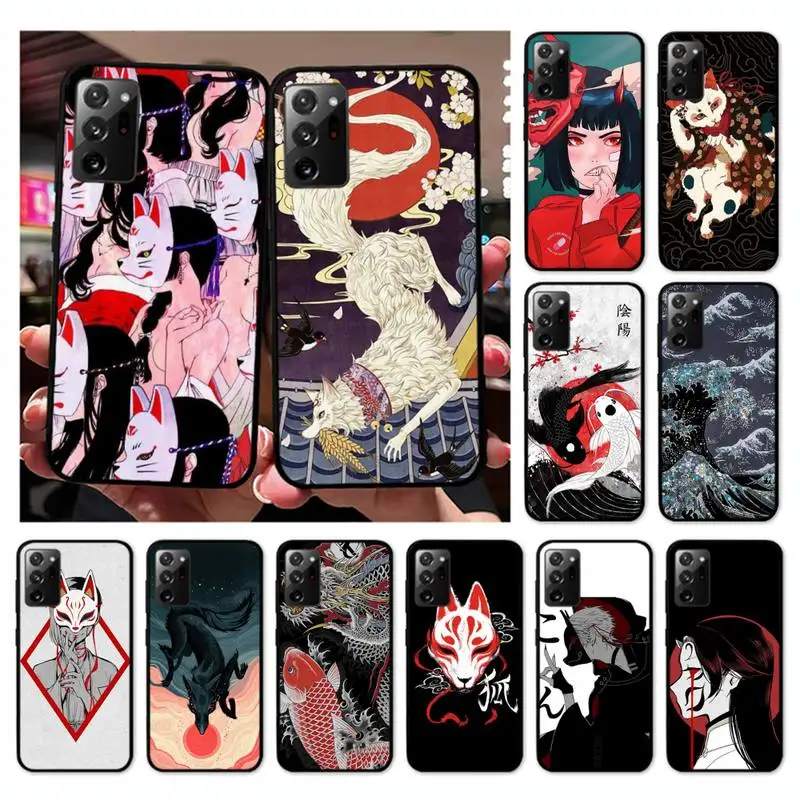 

Japanese Style Anime fox Phone Case for Samsung Note 20 Ultra 10 pro lite plus 9 8 5 4 3 M 30s 11 51 31 31s 20 A7