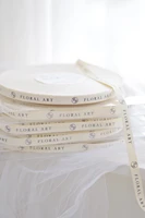100 meters cotton ribbon custom logo wedding decoration flower gift package customized logo handmade mark label