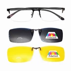 Мужские солнцезащитные очки с поляризационными зеркальными линзами в полуоправе с функцией ночного видения при близорукости S9266, оправа в деловом стиле